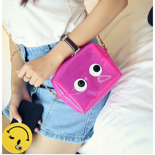 tas selempang mata plastik crystal eyes shoulder bag mini (2i1) bta110