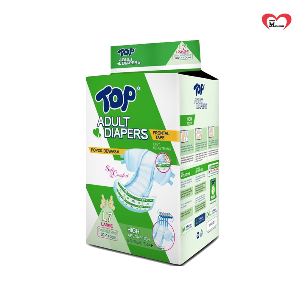 Popok Dewasa Top Adult Diapers Perekat M8/L7/Xl6 / Toko Makmur Online