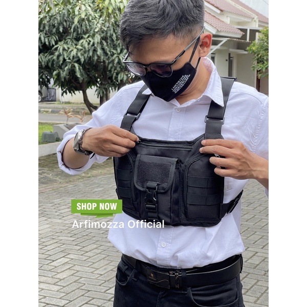 TAS DADA PRIA TERBARU CHEST RIG BAG ORIGINAL NEISDA BLACK V5