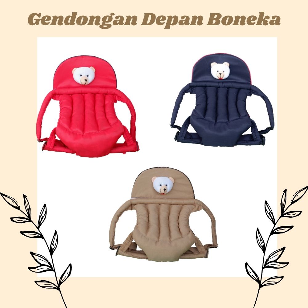 gendongan bayi depan polkadot topi boneka termurah