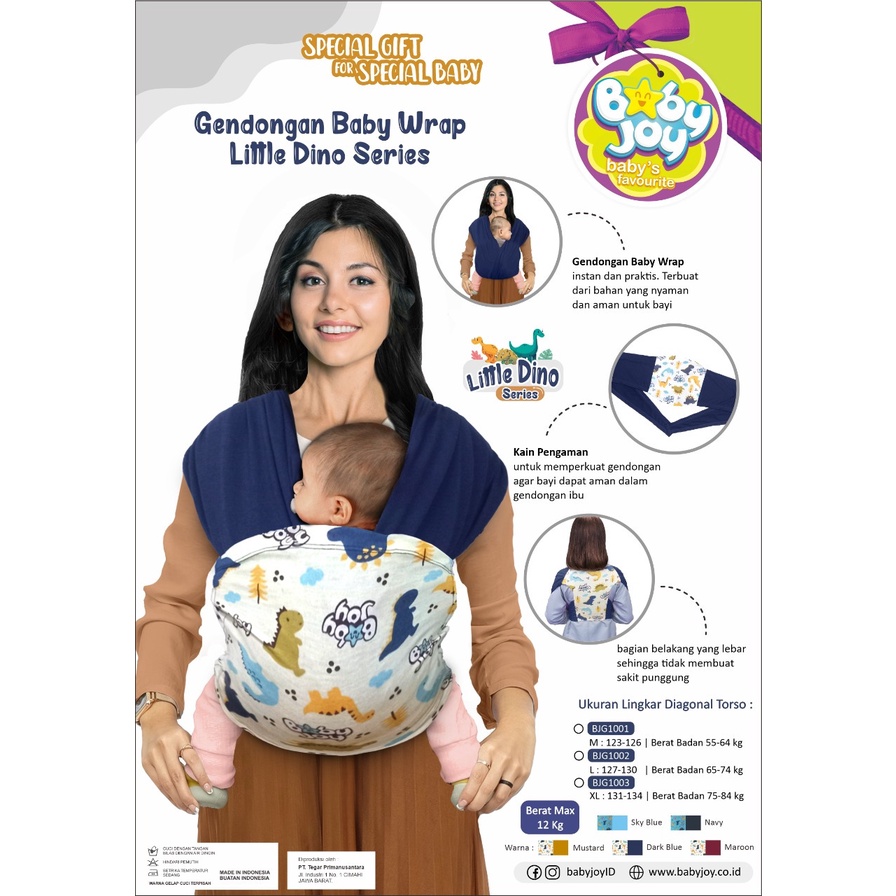 GENDONGAN BABY WRAP LITTLE DINO BABY JOY BJG100123