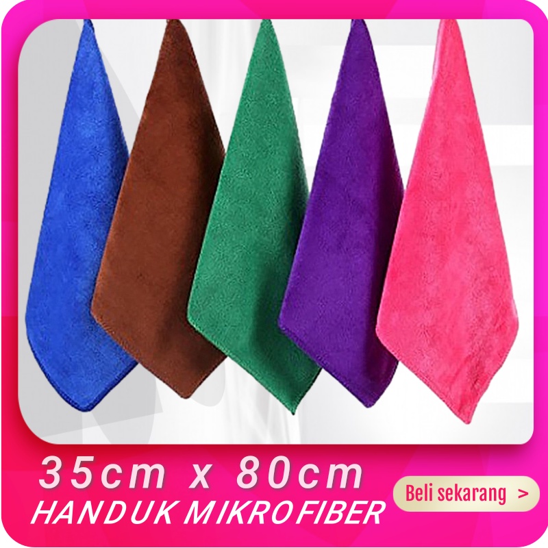 Handuk Olahraga Polos/handuk muka / handuk souvenir/ Ukuran 35x80cm Bahan Microfiber