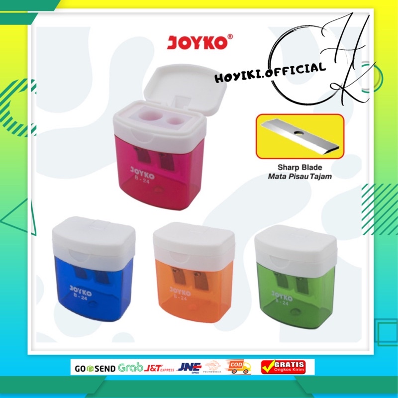 

JOYKO Rautan Pensil Joyko B-24 2 Lubang Sharpener Rautan Serutan