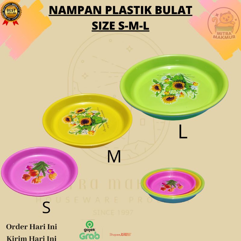 NEW!! NAMPAN PLASTIK BULAT MOTIF BUNGA/BAKI BULAT / WADAH ADONAN