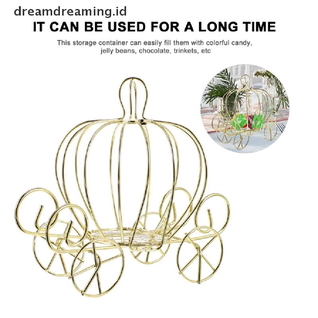 Kotak Permen Desain Kereta Labu Warna Emas Untuk Hadiah