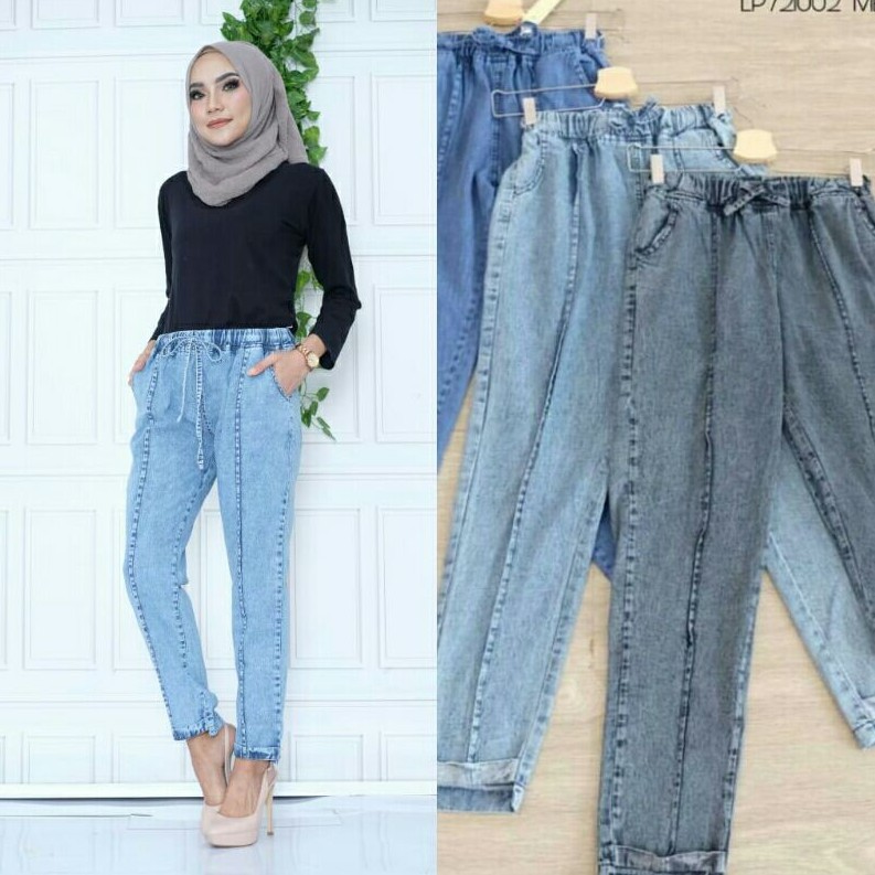 CLOUDY CELANA BEGY JEANS JUMBO TULANG STIK BALIK SNOW ACID STANDART L DAN JUMBO XXL