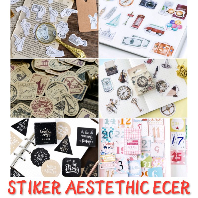

STIKER ECER AESTHETIC VINTAGE RETRO CUT/ DECO/ JURNAL/ LEPTOP/ CASE HAPE