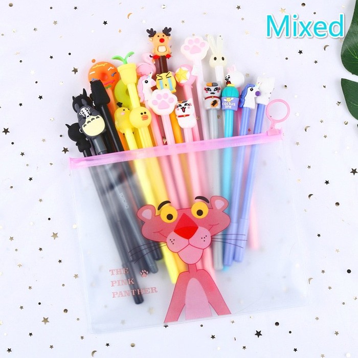 

Terbaru 20Pcs Set/Pena/Pulpen/Gel Pen/dengan kotak pensil gratis Asli