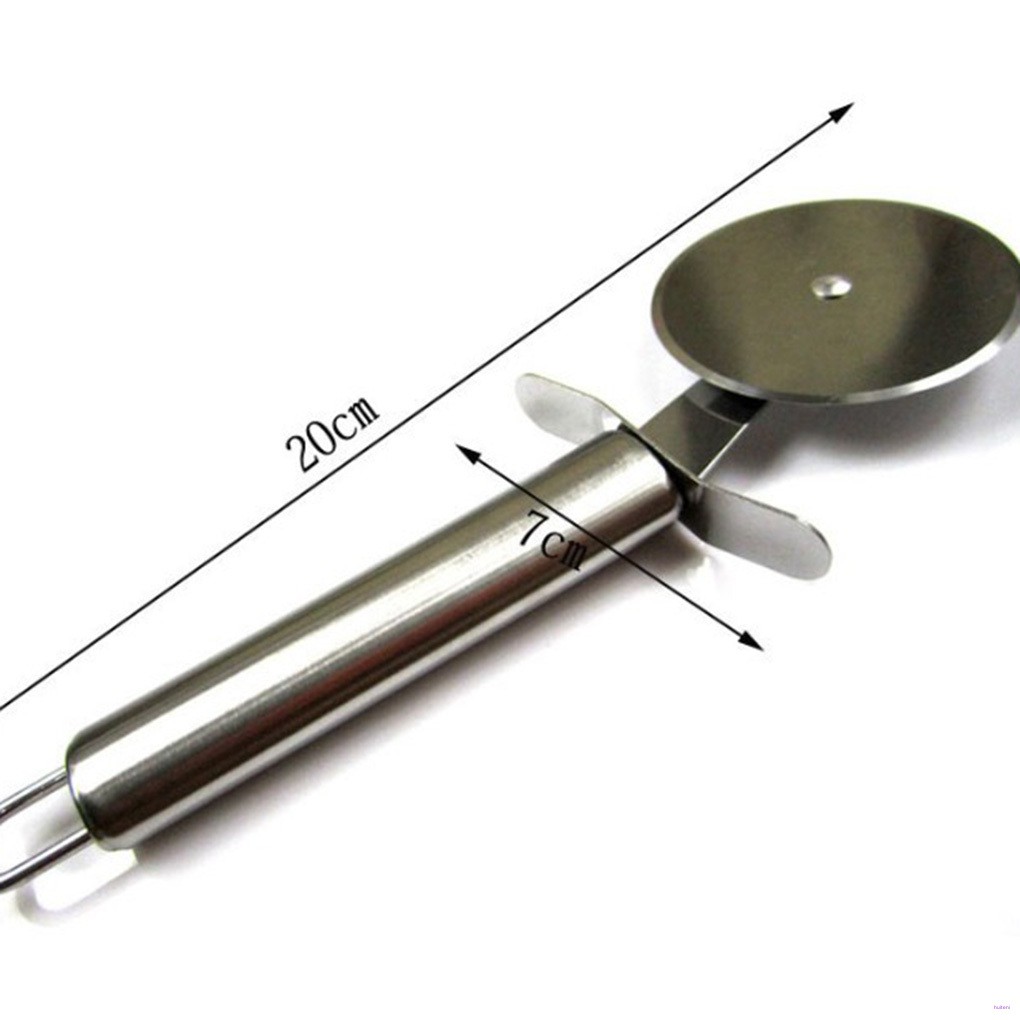 [READY STOCK] Stainless Steel Sharp Pizza Cutter Rolling Pancake Blade Wheel Slicer Kitchen Barkey Restaurant Supplies