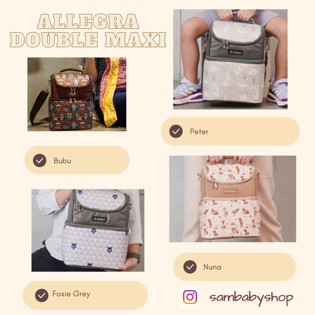 ALLEGRA COOLER BAG NEW DOUBLE MAXI PETER / NUNA / TWINKLE / FOXIE GREY