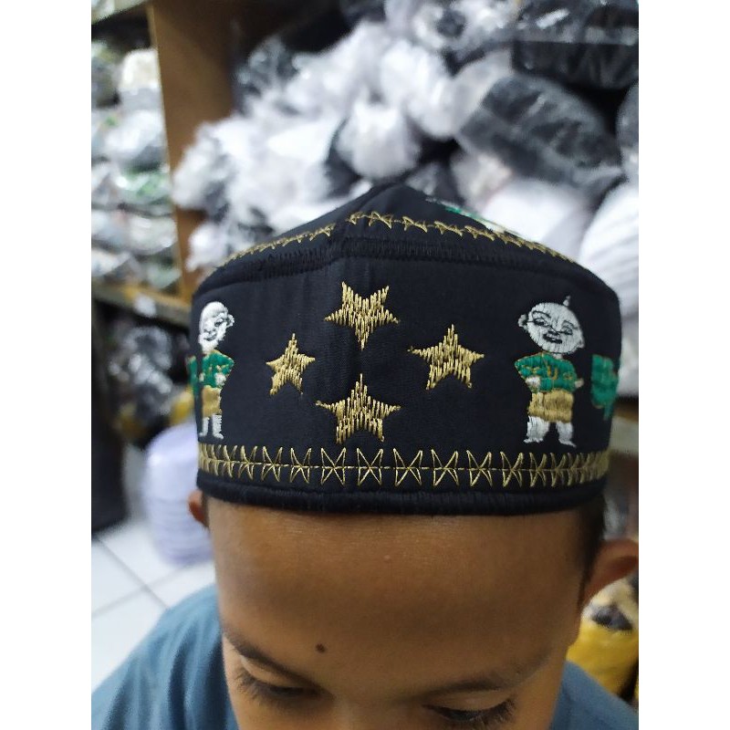 Peci Kopiah Telolet Anak Bordir Motif Animasi Kartun, Peci Songkok Anak oleh-oleh haji dan umrah-4
