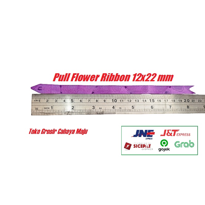 Pita Serut/ Pita Kado/ Pita Tarik/ Pull Flower Ribbon 12mm (12x22 mm)