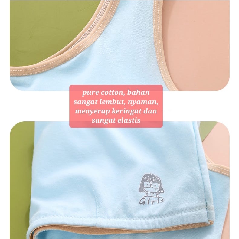 GIRL MINISET PAKAIAN DALAM SPORT BRA BH ANAK SD SMP REMAJA KATUN IMPOR NOT SOREX KUALITAS PREMIUM