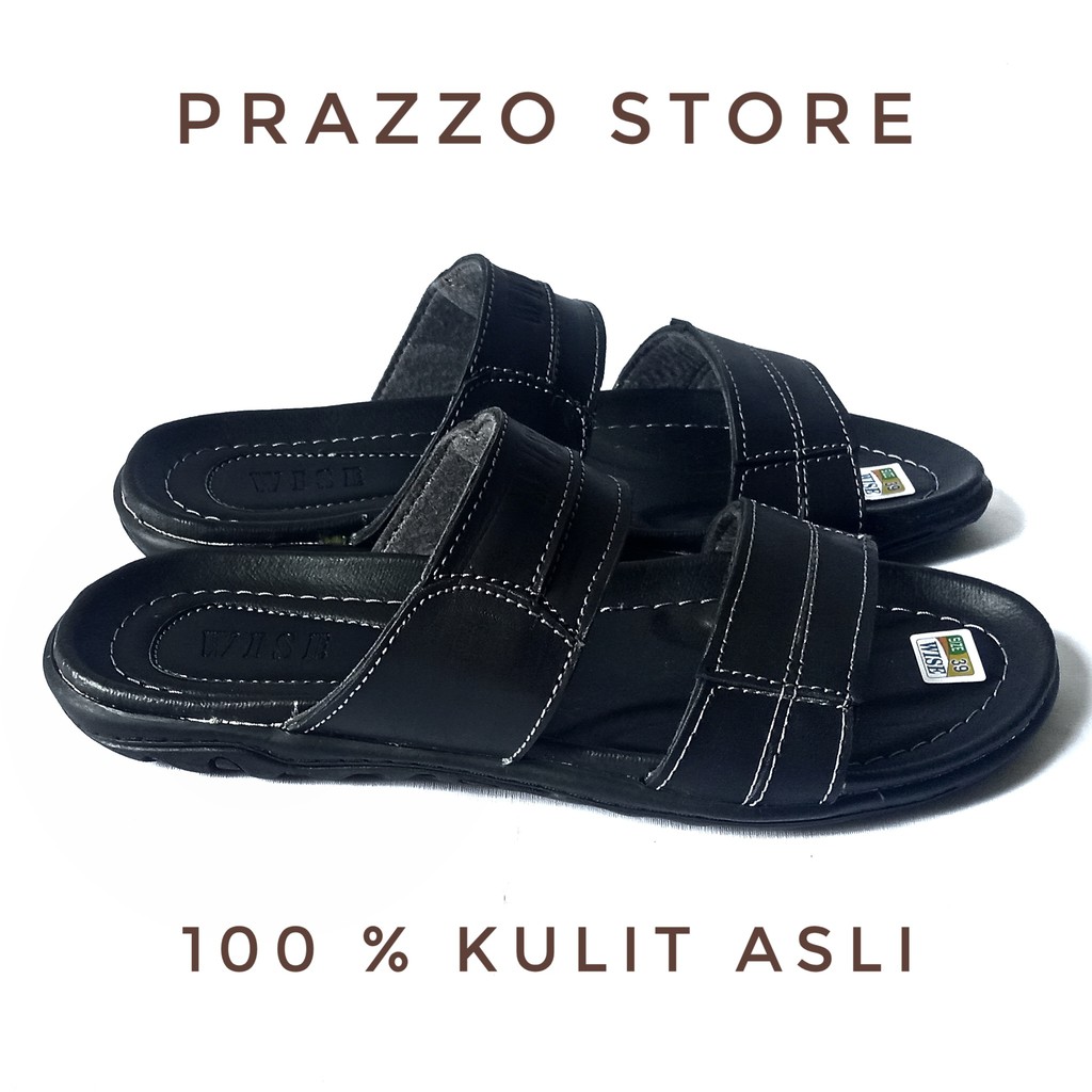 Wise Sandal Jepit Pria - Sandal Kulit Ban Dua - B01 - Sendal Pria