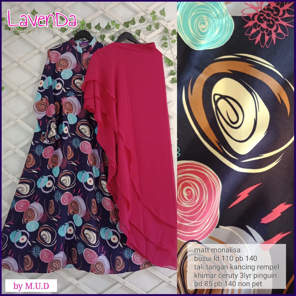 Laverda Syarii bahan monalisa india khimar ceruty 3 layer