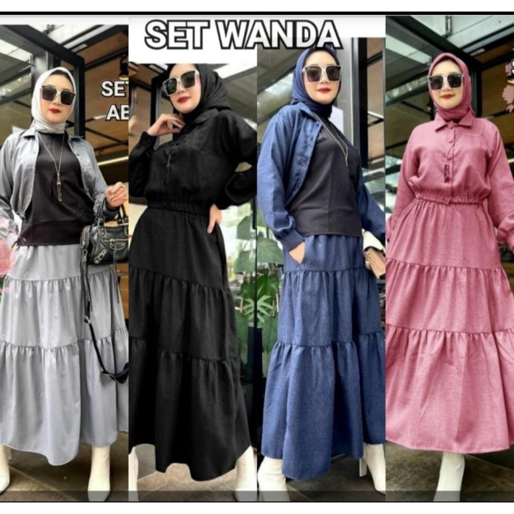 Baju Setelan Wanita Muslim Kerja Kantor Mewah Adem Trand Kekinian Terbaru 2022 Set Rok Wanda Viral M