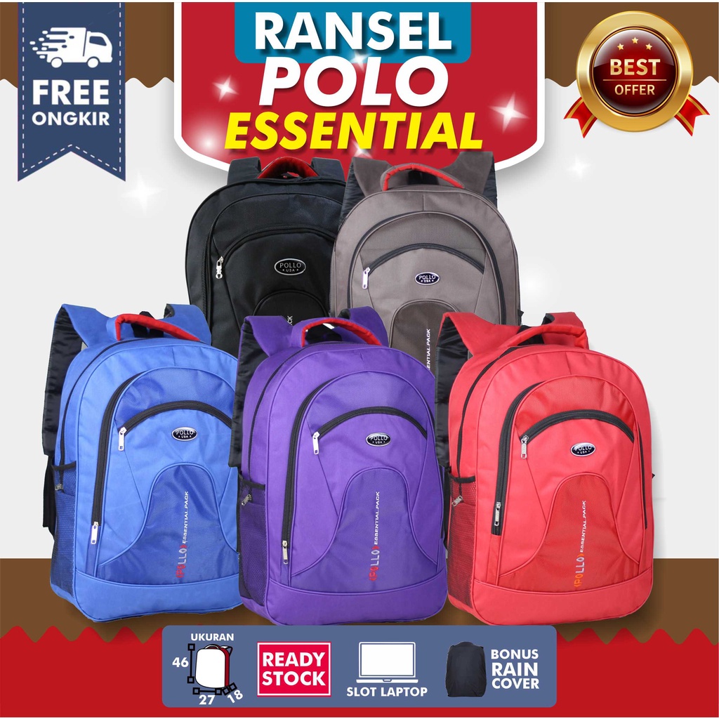 PROMO DISKON OBRAL TAS SEKOLAH PRIA RANSEL BACKPACK POLO SD SMP SMA KUIAH KERJA LAPTOP MURAH TERBARU