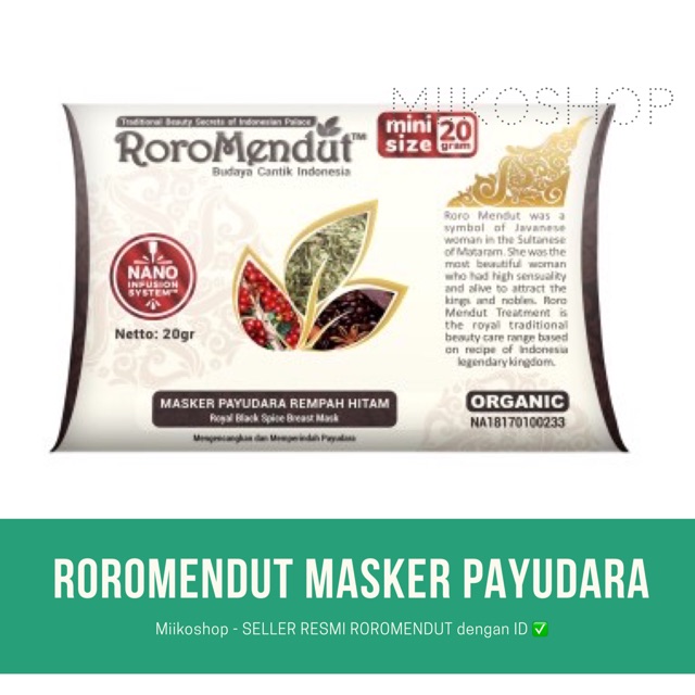 [FREE SPATULA/KUAS] MASKER PAYUDARA RORO MENDUT MINI SIZE 20 gr Pembesar Pengencang ORIGINAL