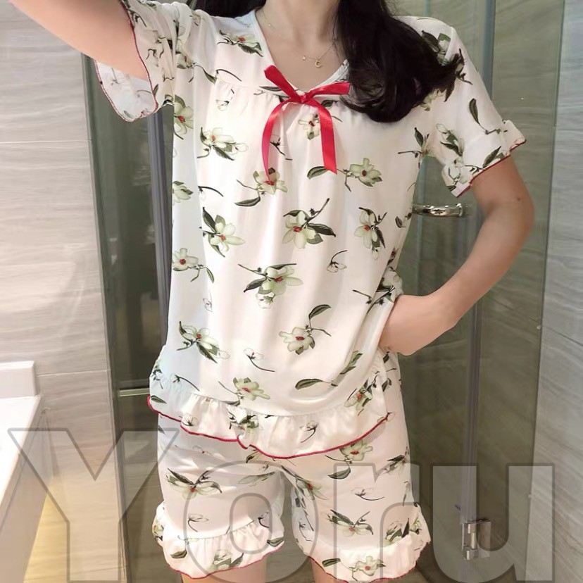 Pamelo Cod baju tidur PP/3/4 import/20 corak/baju tidur import/fashion wanita/baju tidur murah/bangk-HP111  flower white
