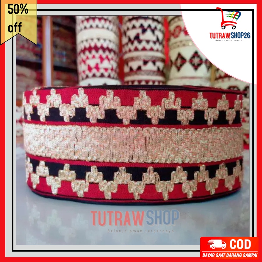 [GROSIR BISA COD] Peci Tapis Lampung Murah Asli Sulaman 2021 Kekinian Topi tapis asli Lampung kopiah