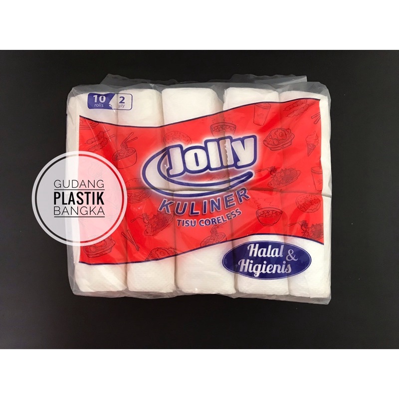 Tissue Gulung Jolly Coreless / Tissu Roll Jolly Kuliner / Tisu Toilet (Isi 10 Roll)