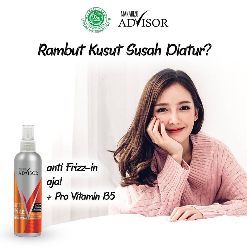 MAKARIZO Advisor Anti Frizz &amp; Detangling Care Spray Indonesia / Hair Scalp Tonic Energy Fibertherapy Conditioning Shampoo Creambath Easy Straight Scentsations Fragrance Vitaglitz Vitacaps Vitamax Mask Rebonding / Pelurus Serum Vitamin Perfume Mist Rambut