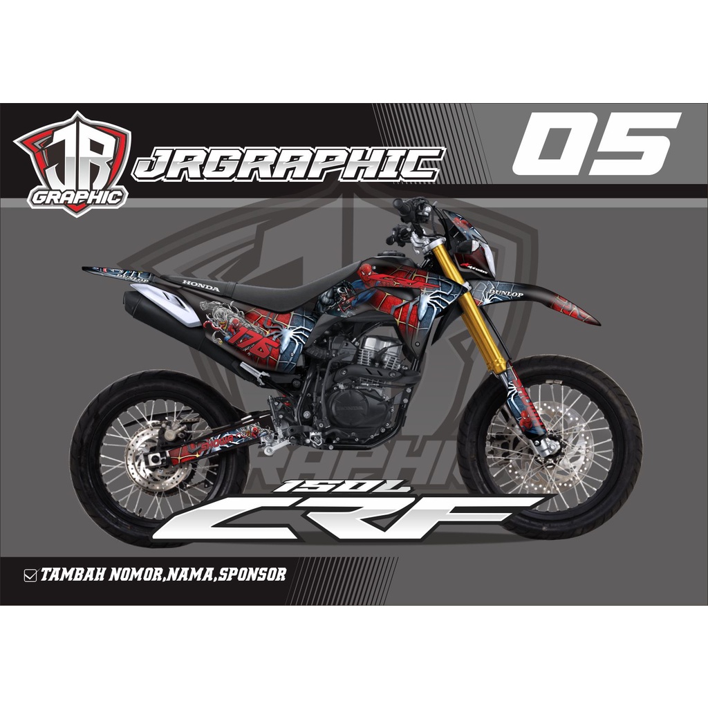DECAL CRF 150 L SPIDERMAN FULL BODY MURAH KEREN BERKUALITAS -DEKAL SPIDERMAN CRF 150L STIKER 05