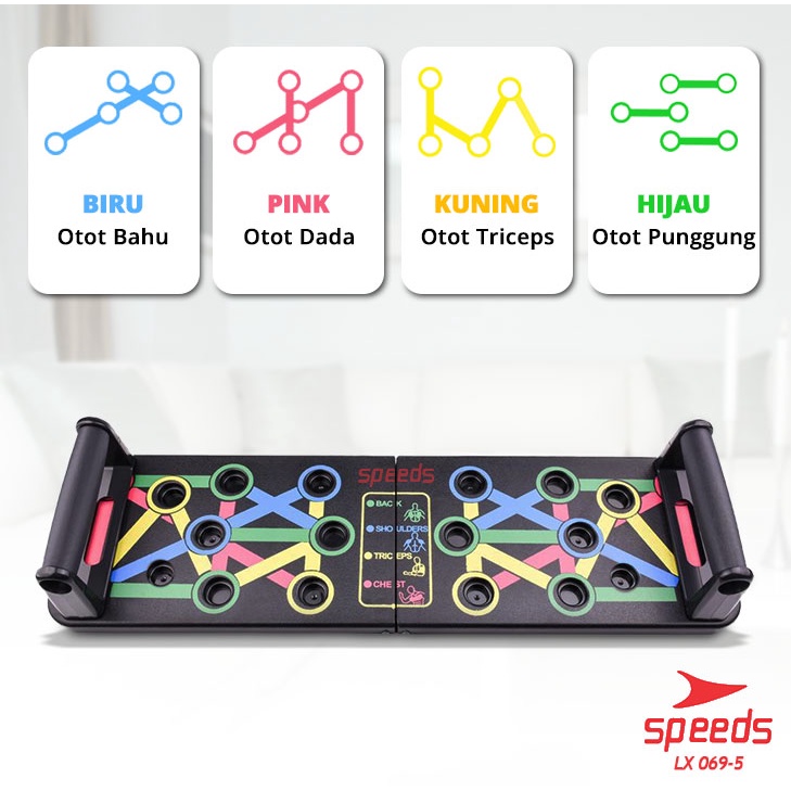 SPEEDS Push Up Board Alat Olahraga Push Up Stand Push Up Alat Gym Training Exercise Trainer Rack 069-5-6