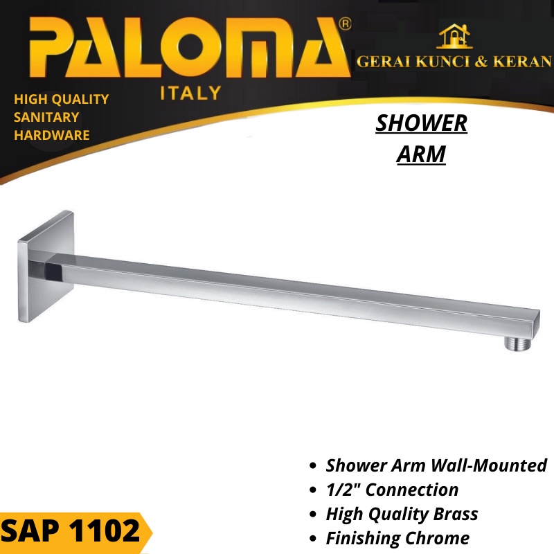 Shower Arm Paloma SAP 1102 CH Lengan Kepala Shower Brass Chrome