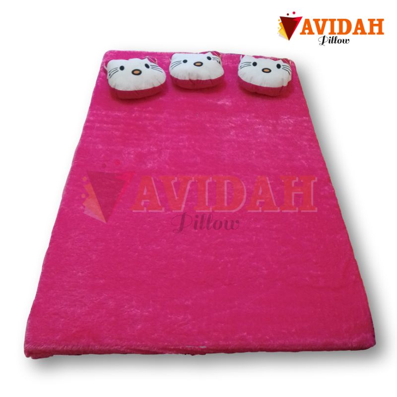 Kasur Lipat Bulu Kasur Lantai 3 bantal Uk 120x170x6 cm Sare