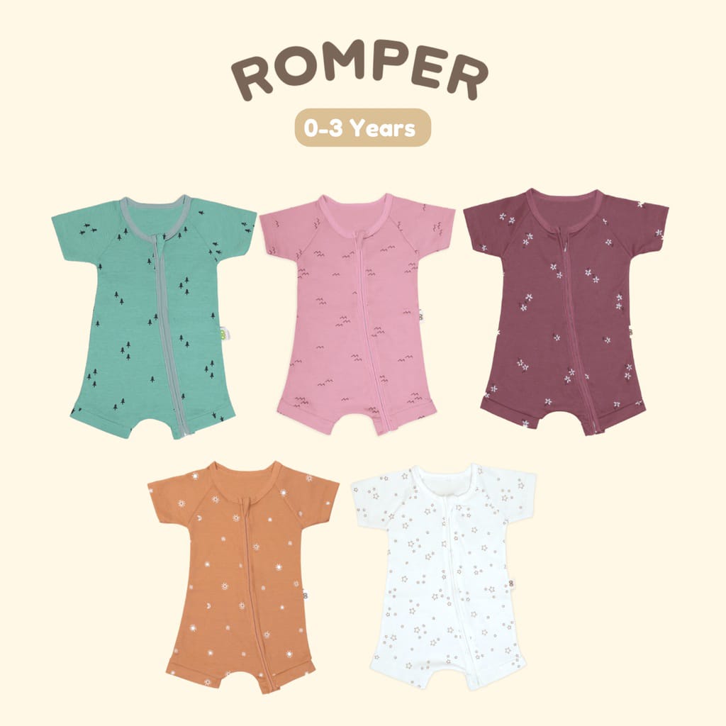 BONBINZOO ZIPPER ROMPER - NATURE SERIES