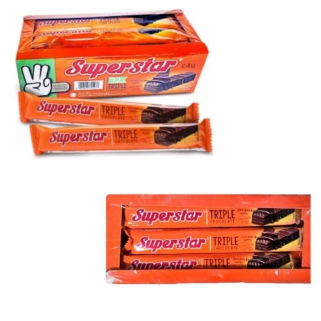 Superstar Triple Chocolate Wafer - 1Dus Isi 12pcs