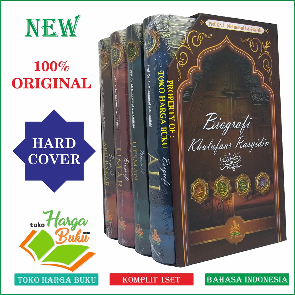 Foto Biografi Khulafaur Rasyidin KOMPLIT 1SET isi 4 Buku Abu Bakar Umar Utsman Ali - Pustaka Al-Kautsar