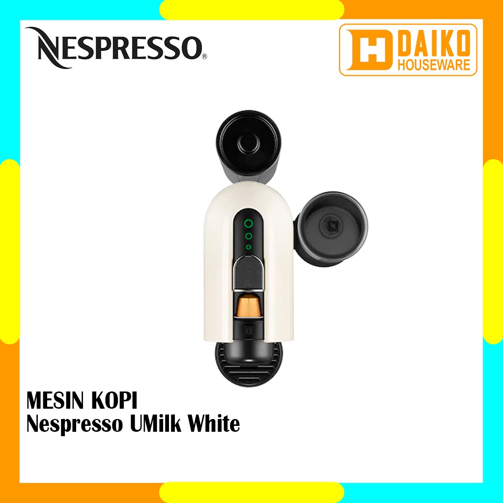 Mesin Kopi Nespresso UMilk White Coffee Machine With Aeroccino 3 Black Original Nespresso