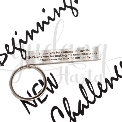 Gantungan Kunci Stainless Stell Thanks For Coming Into My Life Keychain GH 302708