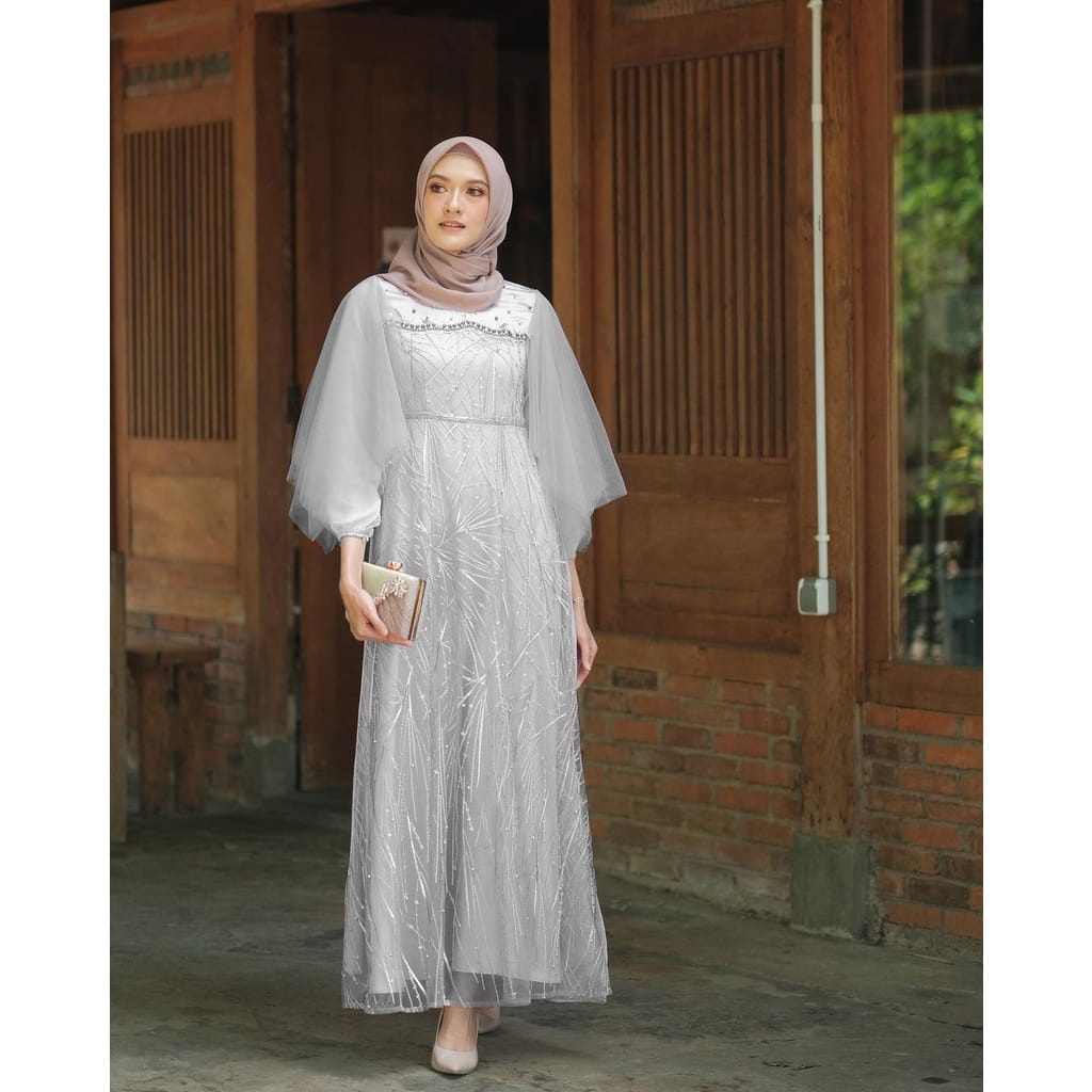 Best Seller Gamis Brukat Modern Terbaru, Gamis Remaja Dress Wanita Dress Kondangan Lamaran Wisuda Lebaran 2022