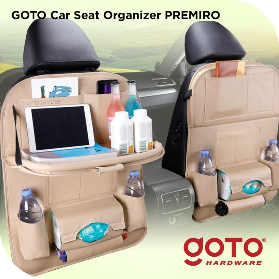 Goto Premiro Car Seat Organizer Leather Tas Jok Kursi Mobil Asesoris Mobil / Car Seat Belakang Jok MEJA