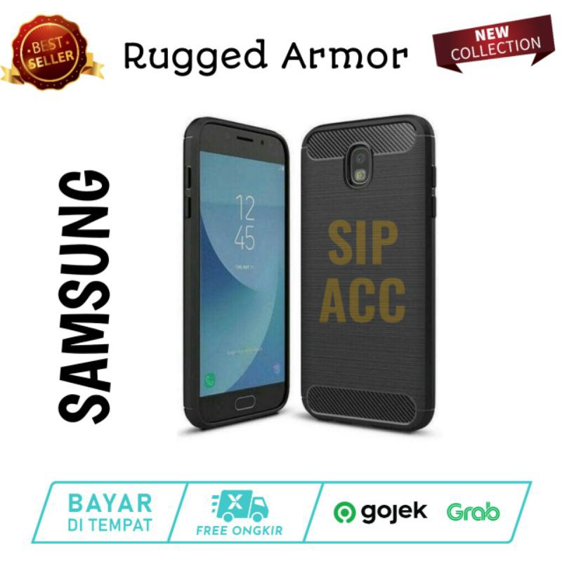 Case Samsung J3 Pro J2 Prime Core Ipaky Carbon Rugged Armor Casing Silikon Softcase Fiber TPU