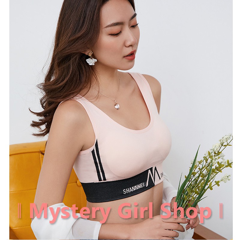 Mysterygirl - [MURAH] Bra Sport Seamless Bra Remaja Push Up Bra Wanita Tanpa Bra Kawat Pakaian Dalam Fitness Korea Gym COD