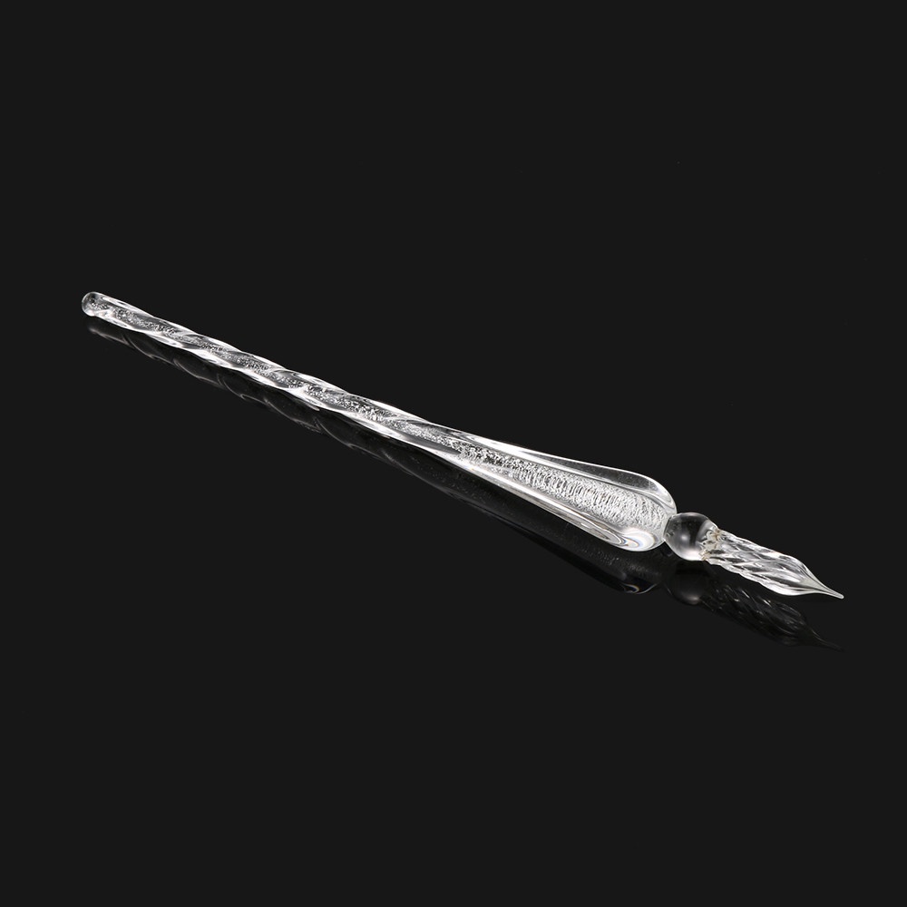 QUINTON Handmade Fountain Pens Calligraphy Dipping Pen Glass Dip Pen Filling Ink Writing Supplies 0.7mm Painting Pen Crystal Pen Vintage Signature Pen