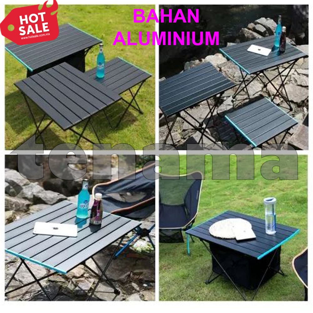 Meja Lipat Portable Piknik Camping Foldable Aluminium Multifungsi