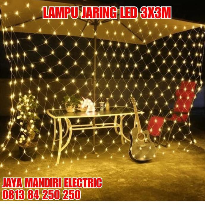 LAMPU NATAL JALA LED / LAMPU HIAS JARING LED PUTIH KUNING LAMPU DEKOR