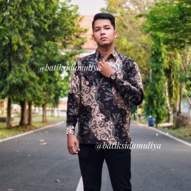 Sidamuliya Batik Kemeja Pria Slimfit Premium Aradhana Lengan Panjang