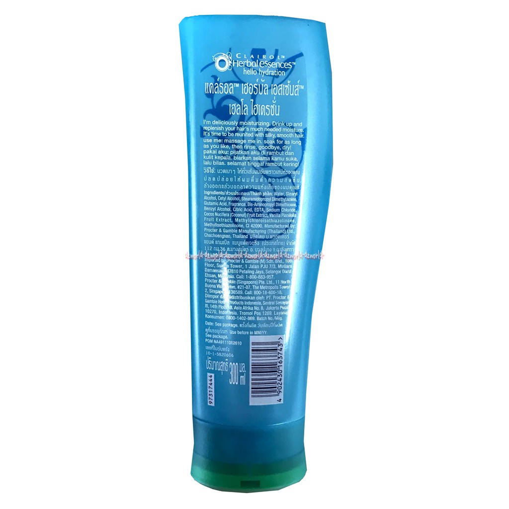 Herbal Essence Conditioner 300ml Hello Hydration Buat Rambut Rusak Biru Herbalessence