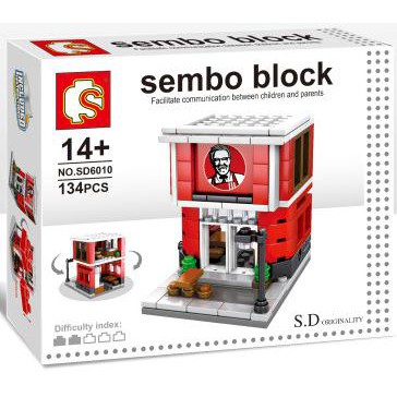 Lego Merk Sembo Block Model Seperti Kfc Restaurant 134 Pcs