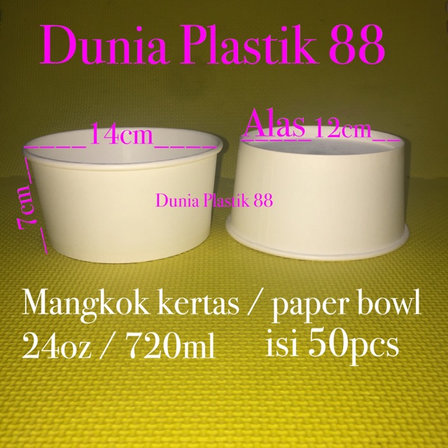 isi50PCS mangkok kertas PAPER BOWL 24oz 720ml TANPA TUTUP isi50PCS mangkok kertas PAPER BOWL 24oz 720ml TANPA TUTUP