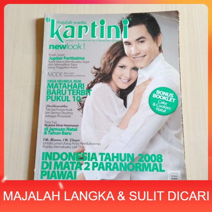Majalah KARTINI No.2208 Des 2007 DONNA AGNESIA & DARIUS SINARTHYA Langka