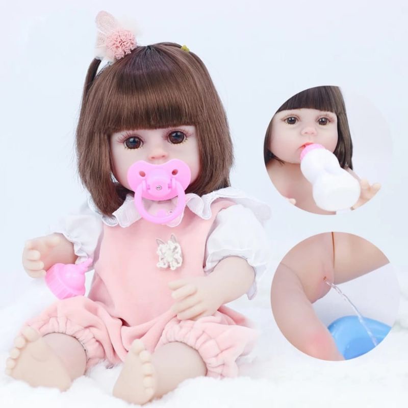 PROMO Free Akta Lahir Boneka Reborn Bayi Alive 38cm Minum Pipis Silikon Original