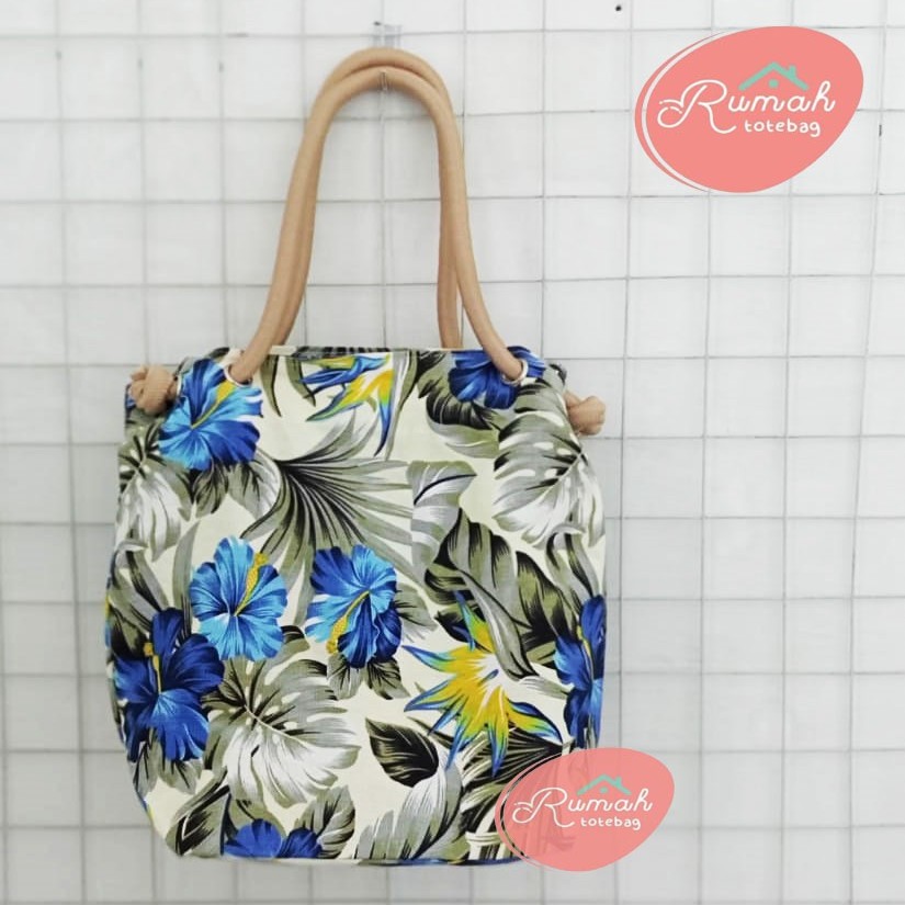 TAS_BDG - TOTEBAG UNIK TALI SUMBU MOTIF AMAYA BIRU