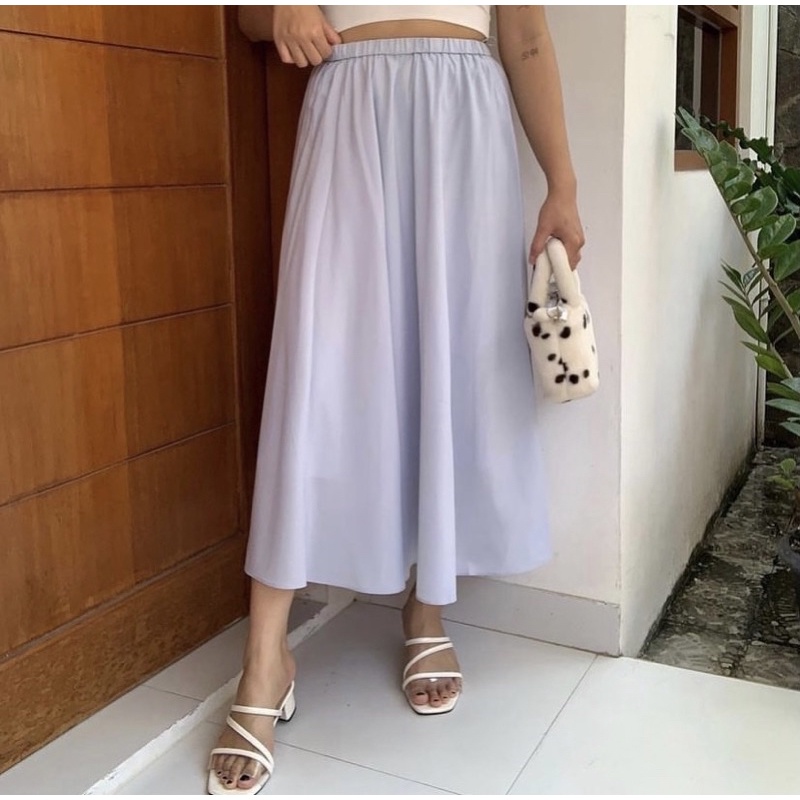 uniqlo blue skirt (rok biru) - bottom culottes kulot pants Cotton Ink This is April Nadjani Calla th